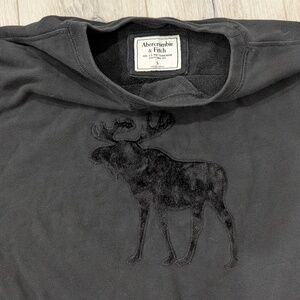 Black Abercrombie & Fitch A&F Womens Jumper Sweatshirt Pullover Moose - Small